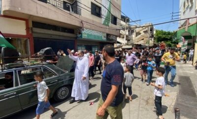 مسيرة في مخيم عين الحلوة بعد صلاة الجمعة دعماً لغزة